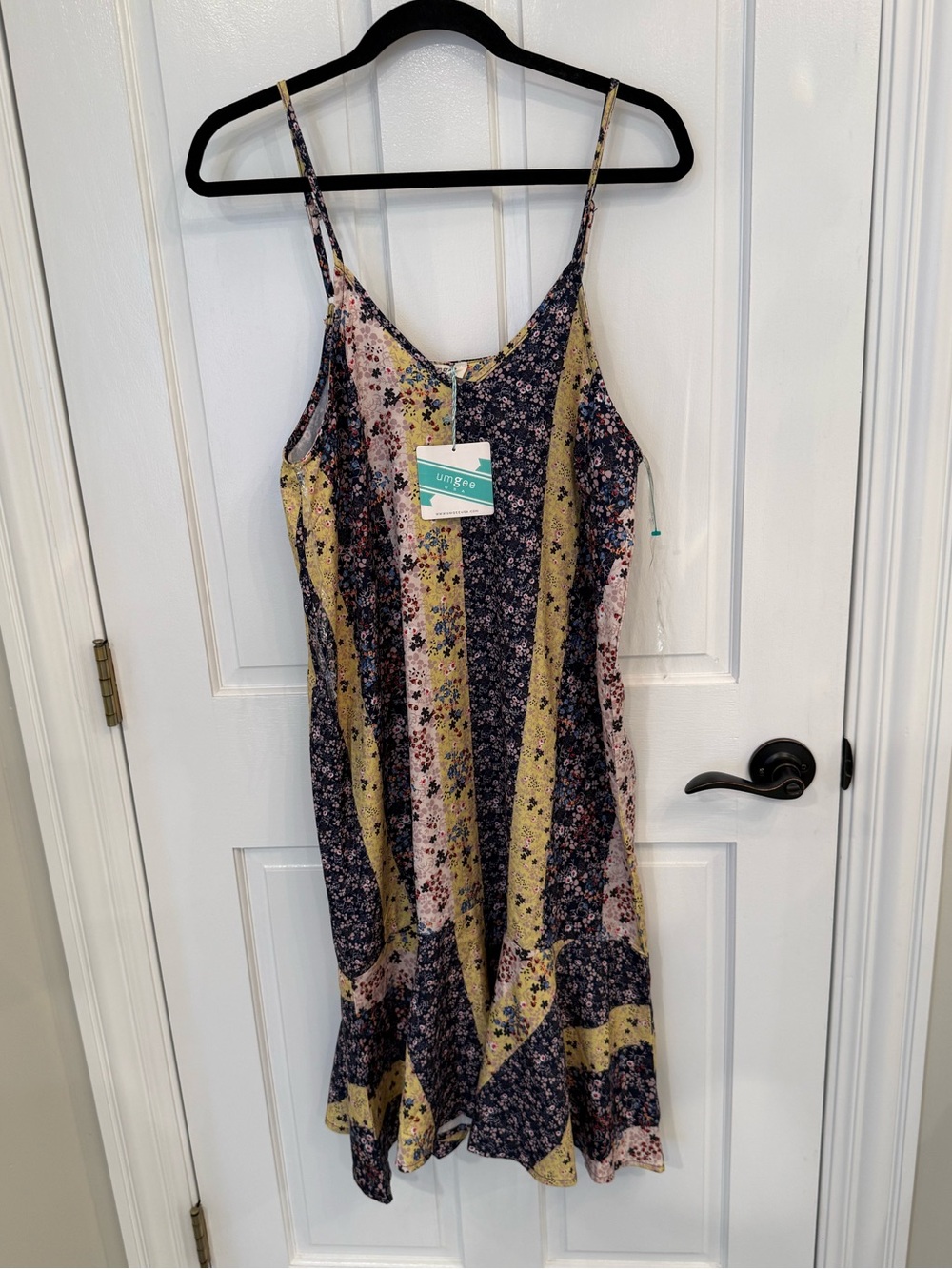 NWT Umgee Spaghetti-Strap Patchwork Dress